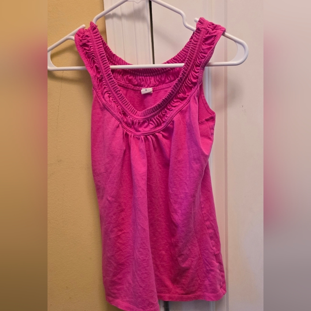 Old Navy Women's  Pink Ruched Sleeveless Tank Top Ruched Neck Blouse
